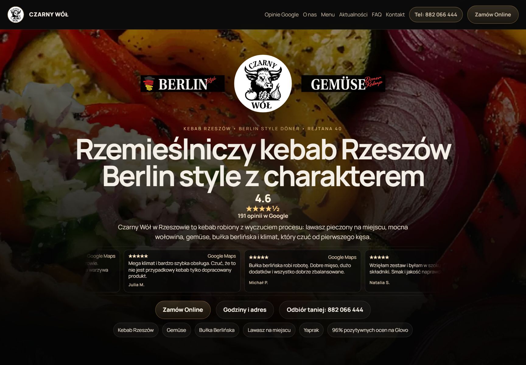 Strona restauracji Czarny Wół